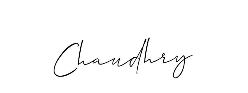 How to make Chaudhry signature? Allison_Script is a professional autograph style. Create handwritten signature for Chaudhry name. Chaudhry signature style 2 images and pictures png