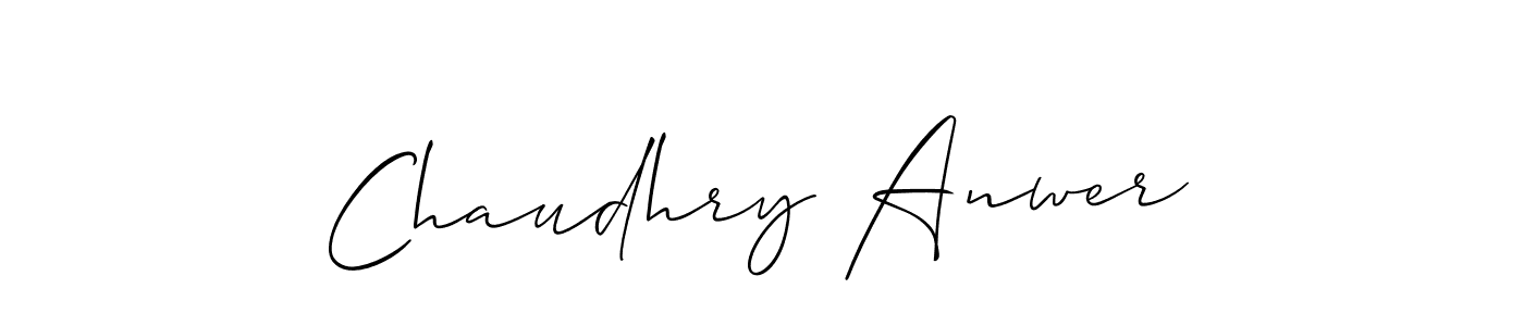Allison_Script is a professional signature style that is perfect for those who want to add a touch of class to their signature. It is also a great choice for those who want to make their signature more unique. Get Chaudhry Anwer name to fancy signature for free. Chaudhry Anwer signature style 2 images and pictures png