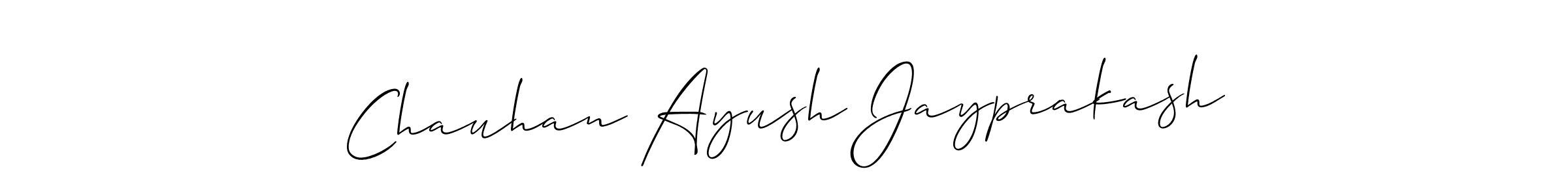 Allison_Script is a professional signature style that is perfect for those who want to add a touch of class to their signature. It is also a great choice for those who want to make their signature more unique. Get Chauhan Ayush Jayprakash name to fancy signature for free. Chauhan Ayush Jayprakash signature style 2 images and pictures png