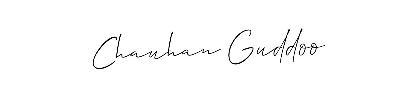 Make a beautiful signature design for name Chauhan Guddoo. With this signature (Allison_Script) style, you can create a handwritten signature for free. Chauhan Guddoo signature style 2 images and pictures png