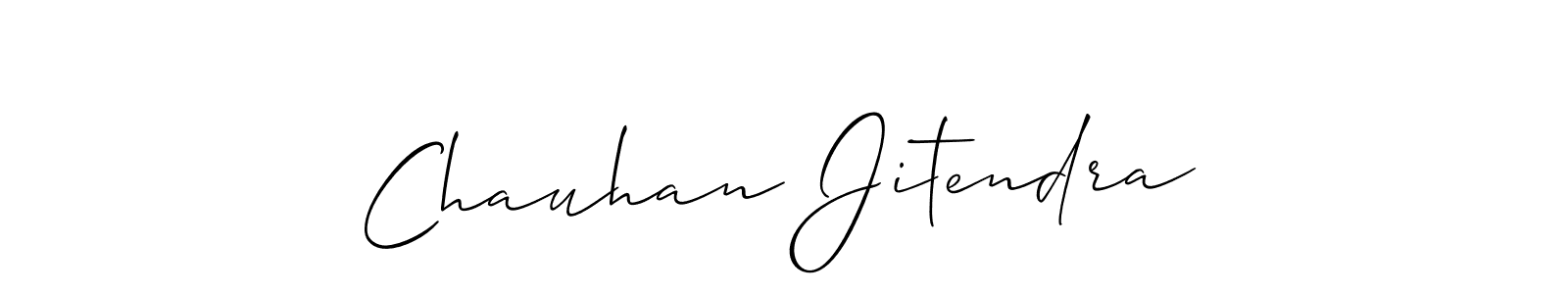 How to make Chauhan Jitendra name signature. Use Allison_Script style for creating short signs online. This is the latest handwritten sign. Chauhan Jitendra signature style 2 images and pictures png