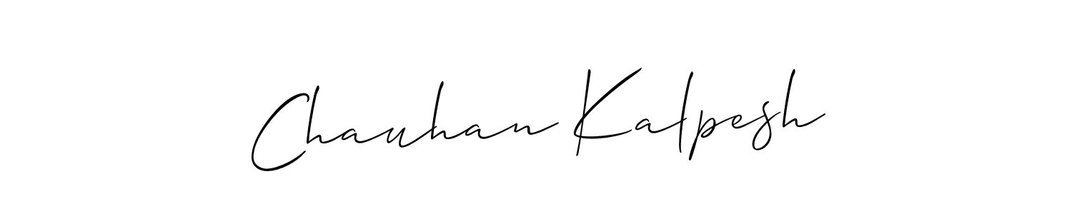 The best way (Allison_Script) to make a short signature is to pick only two or three words in your name. The name Chauhan Kalpesh include a total of six letters. For converting this name. Chauhan Kalpesh signature style 2 images and pictures png