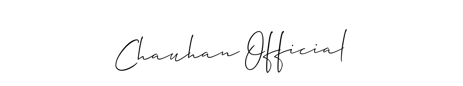 Similarly Allison_Script is the best handwritten signature design. Signature creator online .You can use it as an online autograph creator for name Chauhan Official. Chauhan Official signature style 2 images and pictures png