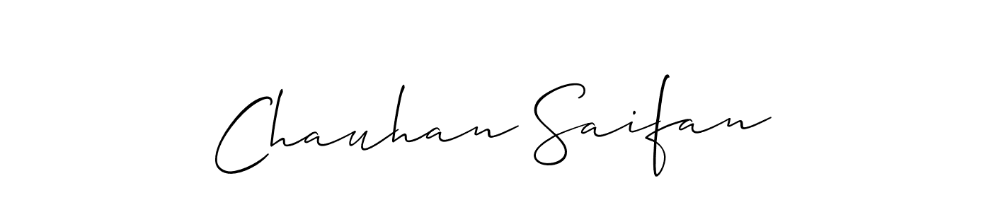 How to make Chauhan Saifan signature? Allison_Script is a professional autograph style. Create handwritten signature for Chauhan Saifan name. Chauhan Saifan signature style 2 images and pictures png