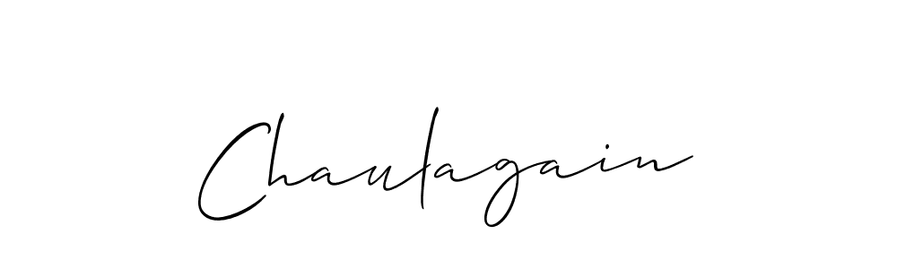 Make a beautiful signature design for name Chaulagain. With this signature (Allison_Script) style, you can create a handwritten signature for free. Chaulagain signature style 2 images and pictures png