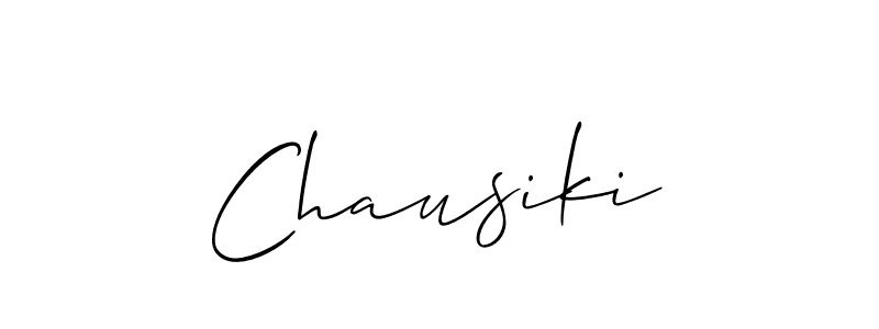 Use a signature maker to create a handwritten signature online. With this signature software, you can design (Allison_Script) your own signature for name Chausiki. Chausiki signature style 2 images and pictures png