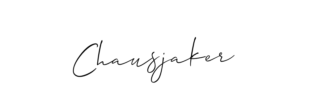 It looks lik you need a new signature style for name Chausjaker. Design unique handwritten (Allison_Script) signature with our free signature maker in just a few clicks. Chausjaker signature style 2 images and pictures png