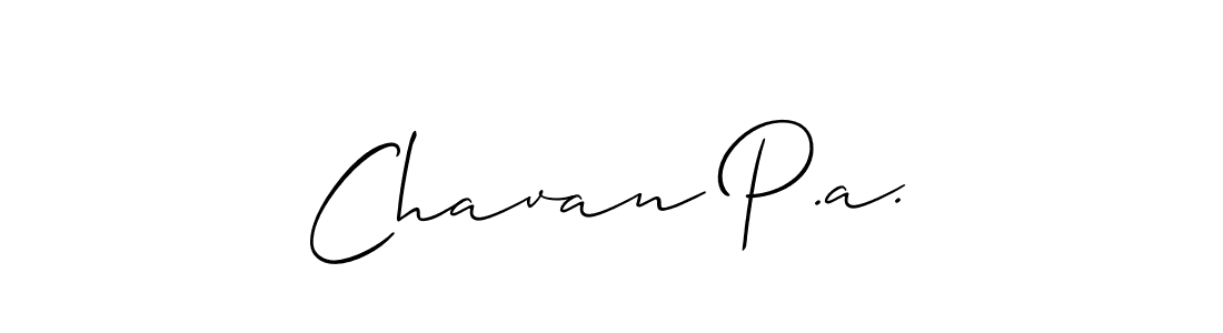 Design your own signature with our free online signature maker. With this signature software, you can create a handwritten (Allison_Script) signature for name Chavan P.a.. Chavan P.a. signature style 2 images and pictures png