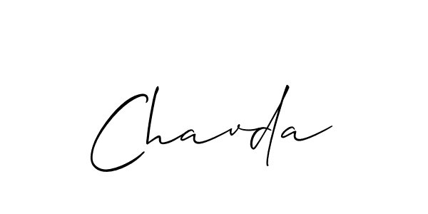 Design your own signature with our free online signature maker. With this signature software, you can create a handwritten (Allison_Script) signature for name Chavda. Chavda signature style 2 images and pictures png