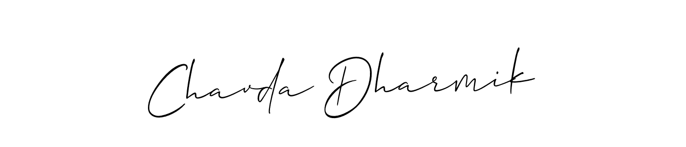 How to make Chavda Dharmik signature? Allison_Script is a professional autograph style. Create handwritten signature for Chavda Dharmik name. Chavda Dharmik signature style 2 images and pictures png