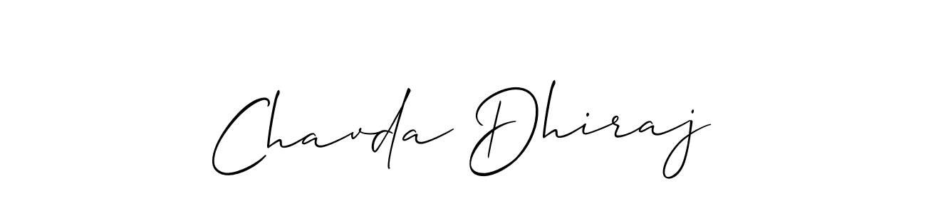 How to make Chavda Dhiraj signature? Allison_Script is a professional autograph style. Create handwritten signature for Chavda Dhiraj name. Chavda Dhiraj signature style 2 images and pictures png