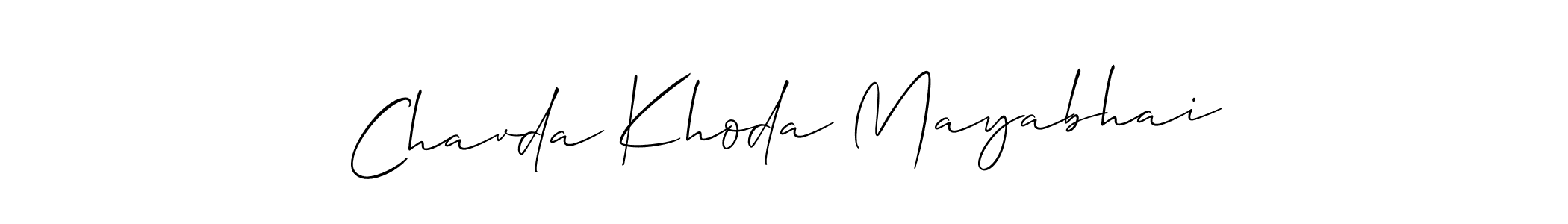 You should practise on your own different ways (Allison_Script) to write your name (Chavda Khoda Mayabhai) in signature. don't let someone else do it for you. Chavda Khoda Mayabhai signature style 2 images and pictures png