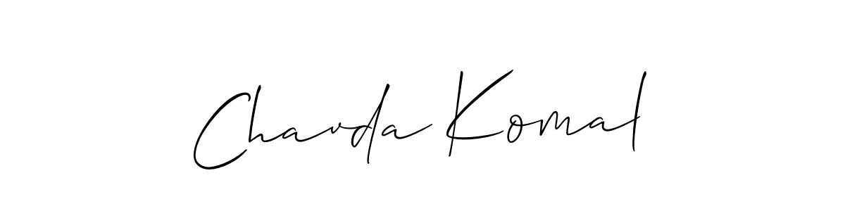 Make a beautiful signature design for name Chavda Komal. With this signature (Allison_Script) style, you can create a handwritten signature for free. Chavda Komal signature style 2 images and pictures png