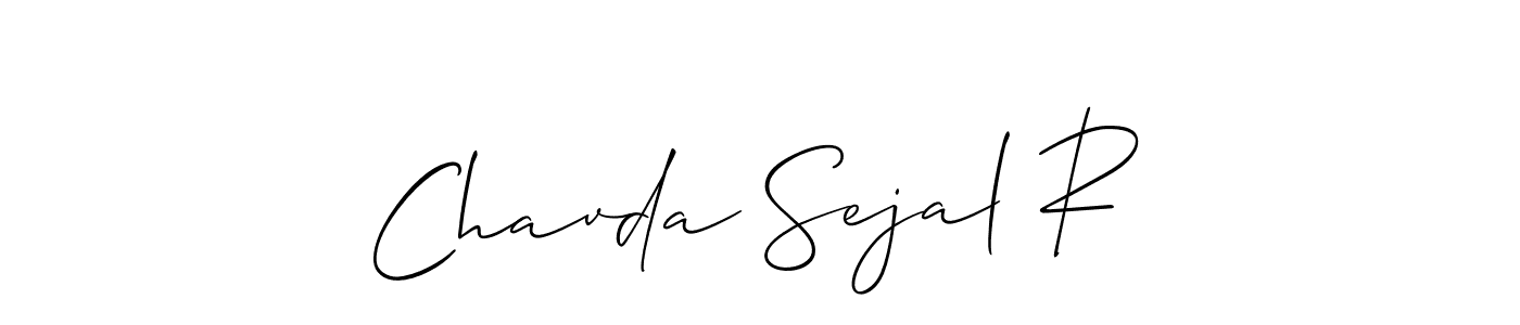 It looks lik you need a new signature style for name Chavda Sejal R. Design unique handwritten (Allison_Script) signature with our free signature maker in just a few clicks. Chavda Sejal R signature style 2 images and pictures png