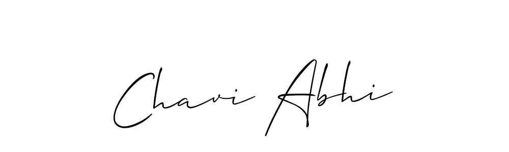 How to make Chavi Abhi name signature. Use Allison_Script style for creating short signs online. This is the latest handwritten sign. Chavi Abhi signature style 2 images and pictures png