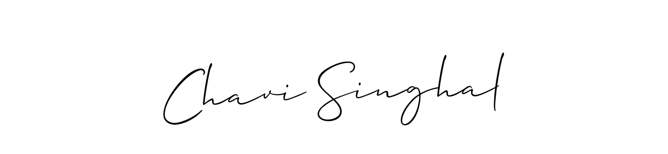 How to make Chavi Singhal name signature. Use Allison_Script style for creating short signs online. This is the latest handwritten sign. Chavi Singhal signature style 2 images and pictures png