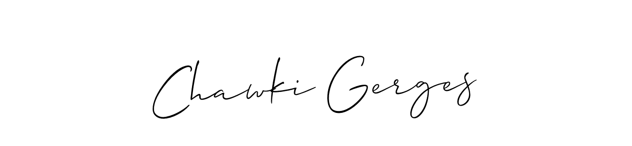 The best way (Allison_Script) to make a short signature is to pick only two or three words in your name. The name Chawki Gerges include a total of six letters. For converting this name. Chawki Gerges signature style 2 images and pictures png