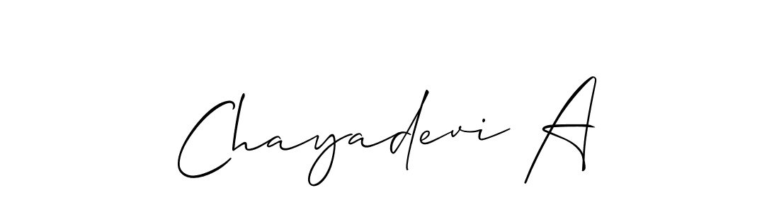 Make a beautiful signature design for name Chayadevi A. With this signature (Allison_Script) style, you can create a handwritten signature for free. Chayadevi A signature style 2 images and pictures png