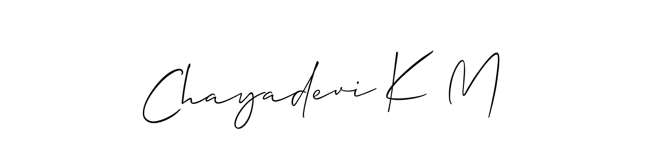 This is the best signature style for the Chayadevi K M name. Also you like these signature font (Allison_Script). Mix name signature. Chayadevi K M signature style 2 images and pictures png