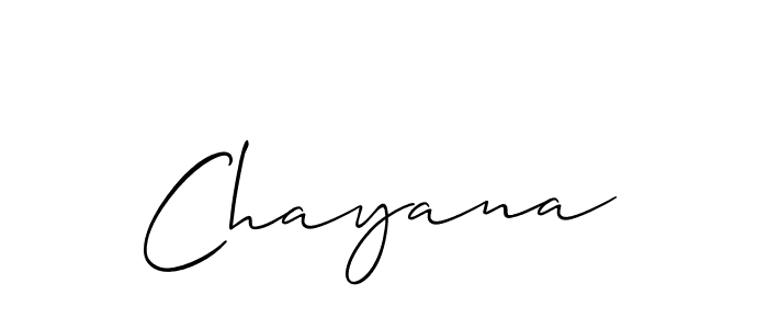 Use a signature maker to create a handwritten signature online. With this signature software, you can design (Allison_Script) your own signature for name Chayana. Chayana signature style 2 images and pictures png