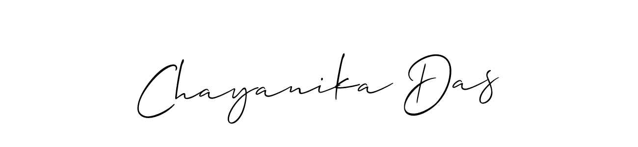 The best way (Allison_Script) to make a short signature is to pick only two or three words in your name. The name Chayanika Das include a total of six letters. For converting this name. Chayanika Das signature style 2 images and pictures png