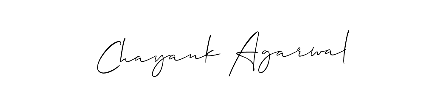 Use a signature maker to create a handwritten signature online. With this signature software, you can design (Allison_Script) your own signature for name Chayank Agarwal. Chayank Agarwal signature style 2 images and pictures png