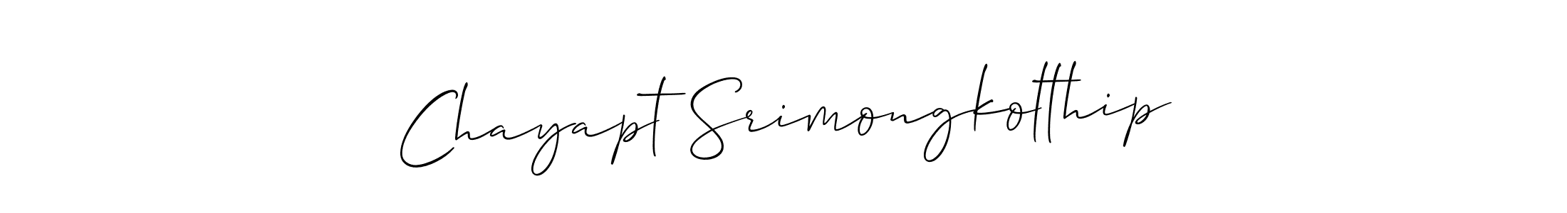 How to Draw Chayapt Srimongkolthip signature style? Allison_Script is a latest design signature styles for name Chayapt Srimongkolthip. Chayapt Srimongkolthip signature style 2 images and pictures png