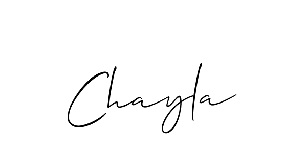 Design your own signature with our free online signature maker. With this signature software, you can create a handwritten (Allison_Script) signature for name Chayla. Chayla signature style 2 images and pictures png