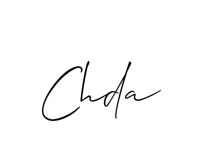 Make a beautiful signature design for name Chda. With this signature (Allison_Script) style, you can create a handwritten signature for free. Chda signature style 2 images and pictures png