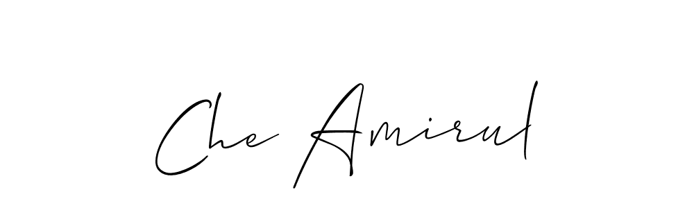 The best way (Allison_Script) to make a short signature is to pick only two or three words in your name. The name Che Amirul include a total of six letters. For converting this name. Che Amirul signature style 2 images and pictures png