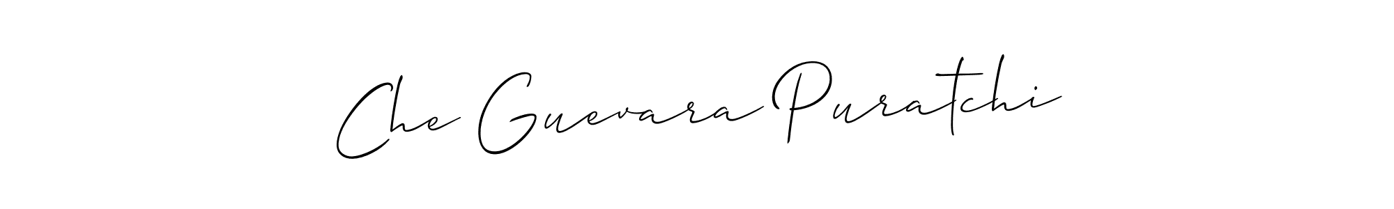 Allison_Script is a professional signature style that is perfect for those who want to add a touch of class to their signature. It is also a great choice for those who want to make their signature more unique. Get Che Guevara Puratchi name to fancy signature for free. Che Guevara Puratchi signature style 2 images and pictures png