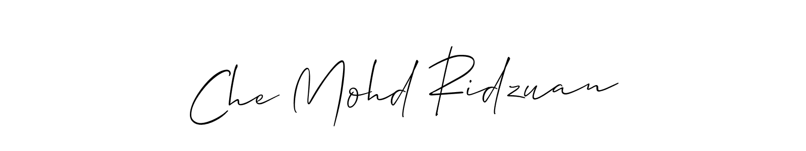 Use a signature maker to create a handwritten signature online. With this signature software, you can design (Allison_Script) your own signature for name Che Mohd Ridzuan. Che Mohd Ridzuan signature style 2 images and pictures png