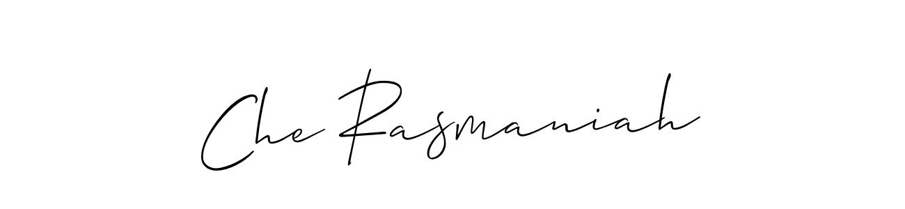 How to make Che Rasmaniah name signature. Use Allison_Script style for creating short signs online. This is the latest handwritten sign. Che Rasmaniah signature style 2 images and pictures png