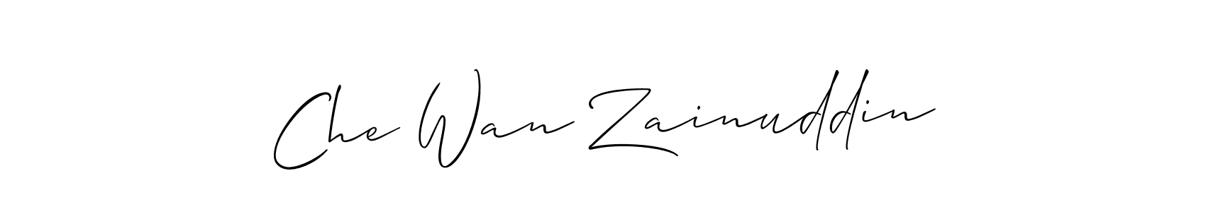 Make a short Che Wan Zainuddin signature style. Manage your documents anywhere anytime using Allison_Script. Create and add eSignatures, submit forms, share and send files easily. Che Wan Zainuddin signature style 2 images and pictures png