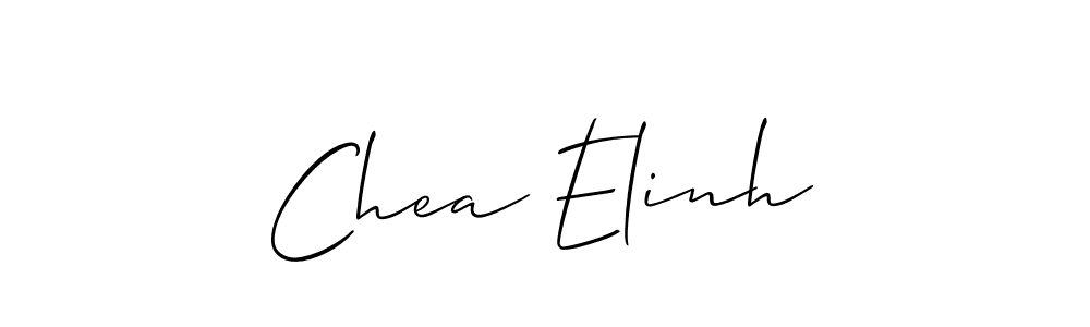 The best way (Allison_Script) to make a short signature is to pick only two or three words in your name. The name Chea Elinh include a total of six letters. For converting this name. Chea Elinh signature style 2 images and pictures png