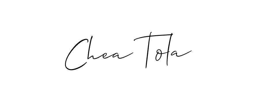 Also we have Chea Tola name is the best signature style. Create professional handwritten signature collection using Allison_Script autograph style. Chea Tola signature style 2 images and pictures png