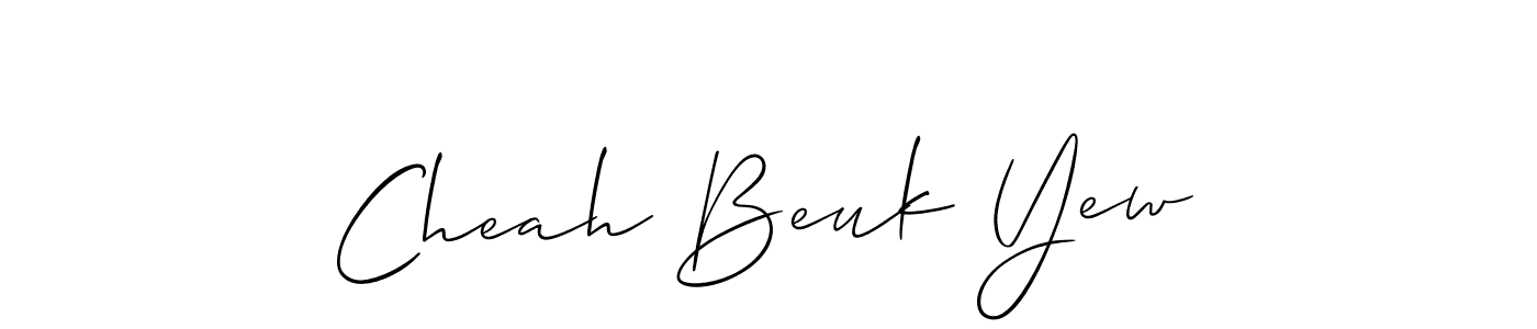 It looks lik you need a new signature style for name Cheah Beuk Yew. Design unique handwritten (Allison_Script) signature with our free signature maker in just a few clicks. Cheah Beuk Yew signature style 2 images and pictures png