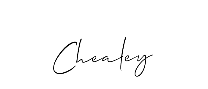Create a beautiful signature design for name Chealey. With this signature (Allison_Script) fonts, you can make a handwritten signature for free. Chealey signature style 2 images and pictures png
