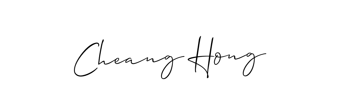 The best way (Allison_Script) to make a short signature is to pick only two or three words in your name. The name Cheang Hong include a total of six letters. For converting this name. Cheang Hong signature style 2 images and pictures png