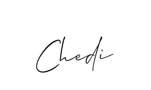 Make a beautiful signature design for name Chedi. With this signature (Allison_Script) style, you can create a handwritten signature for free. Chedi signature style 2 images and pictures png