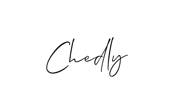 if you are searching for the best signature style for your name Chedly. so please give up your signature search. here we have designed multiple signature styles  using Allison_Script. Chedly signature style 2 images and pictures png