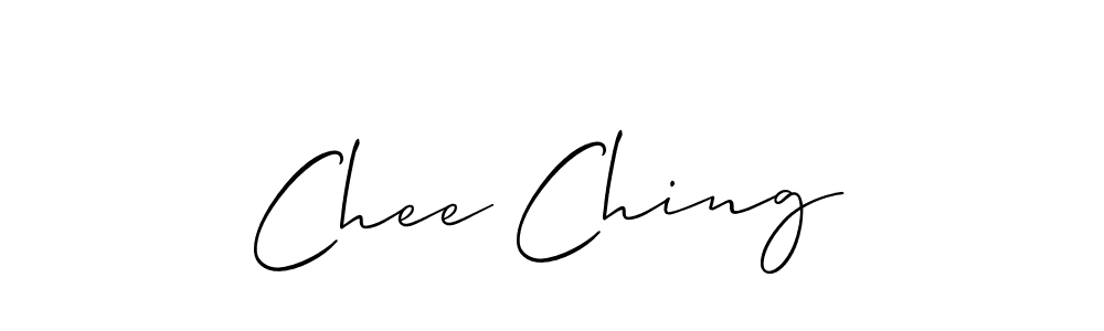 Use a signature maker to create a handwritten signature online. With this signature software, you can design (Allison_Script) your own signature for name Chee Ching. Chee Ching signature style 2 images and pictures png