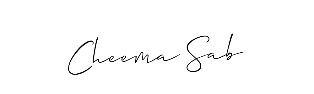 Use a signature maker to create a handwritten signature online. With this signature software, you can design (Allison_Script) your own signature for name Cheema Sab. Cheema Sab signature style 2 images and pictures png