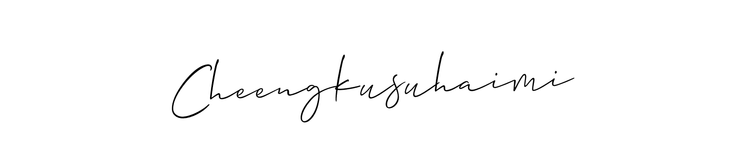 Make a beautiful signature design for name Cheengkusuhaimi. With this signature (Allison_Script) style, you can create a handwritten signature for free. Cheengkusuhaimi signature style 2 images and pictures png