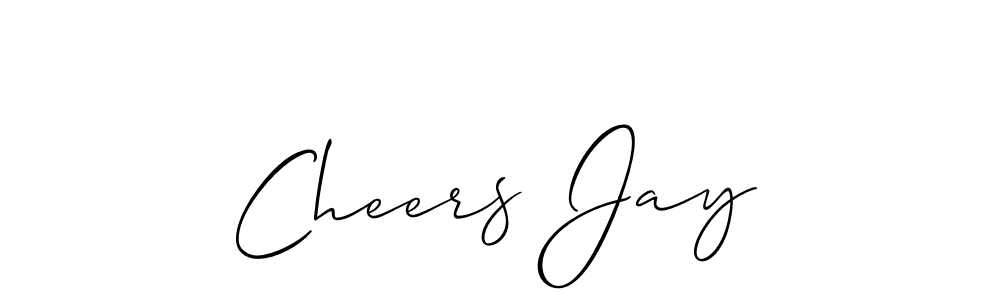 Cheers Jay stylish signature style. Best Handwritten Sign (Allison_Script) for my name. Handwritten Signature Collection Ideas for my name Cheers Jay. Cheers Jay signature style 2 images and pictures png