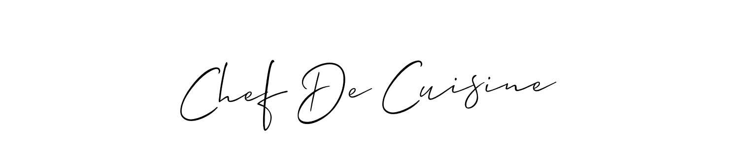 Also we have Chef De Cuisine name is the best signature style. Create professional handwritten signature collection using Allison_Script autograph style. Chef De Cuisine signature style 2 images and pictures png