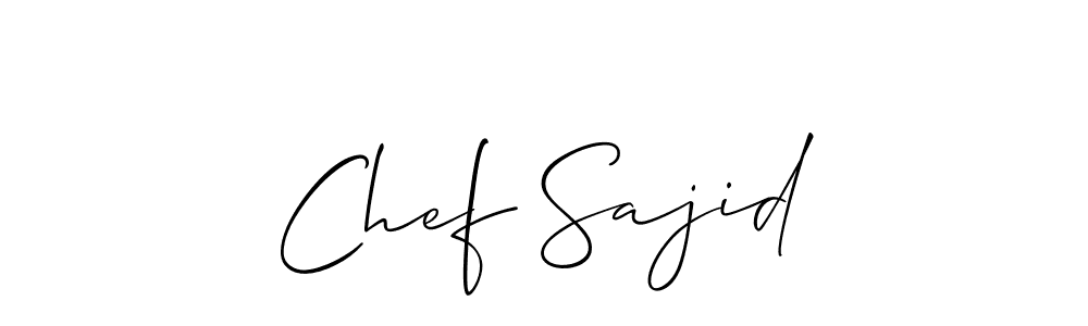 if you are searching for the best signature style for your name Chef Sajid. so please give up your signature search. here we have designed multiple signature styles  using Allison_Script. Chef Sajid signature style 2 images and pictures png