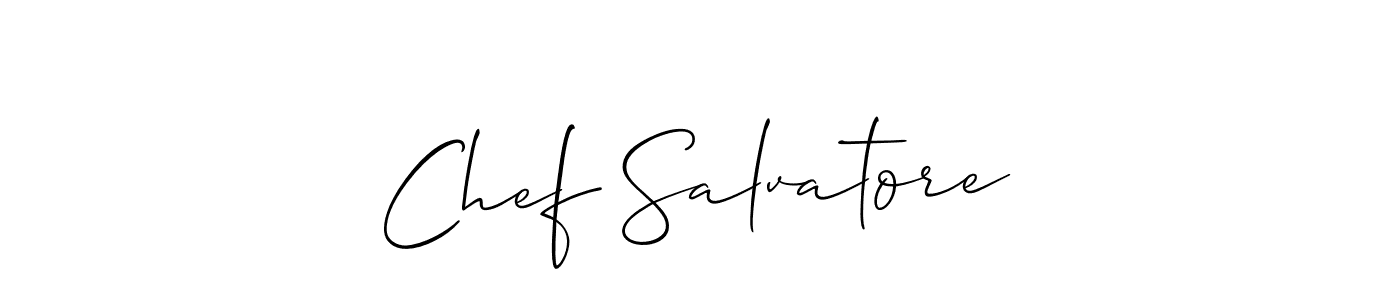 Also You can easily find your signature by using the search form. We will create Chef Salvatore name handwritten signature images for you free of cost using Allison_Script sign style. Chef Salvatore signature style 2 images and pictures png