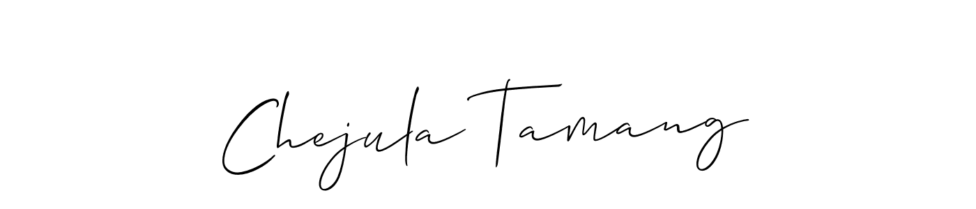 Design your own signature with our free online signature maker. With this signature software, you can create a handwritten (Allison_Script) signature for name Chejula Tamang. Chejula Tamang signature style 2 images and pictures png