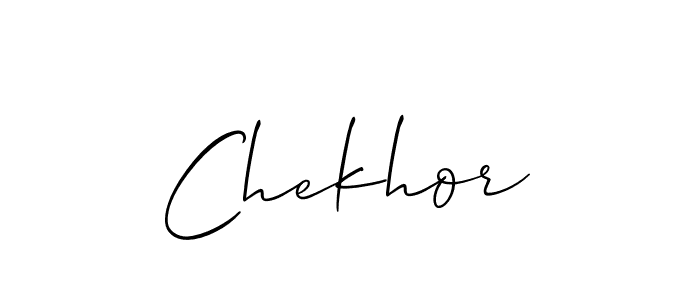 Use a signature maker to create a handwritten signature online. With this signature software, you can design (Allison_Script) your own signature for name Chekhor. Chekhor signature style 2 images and pictures png